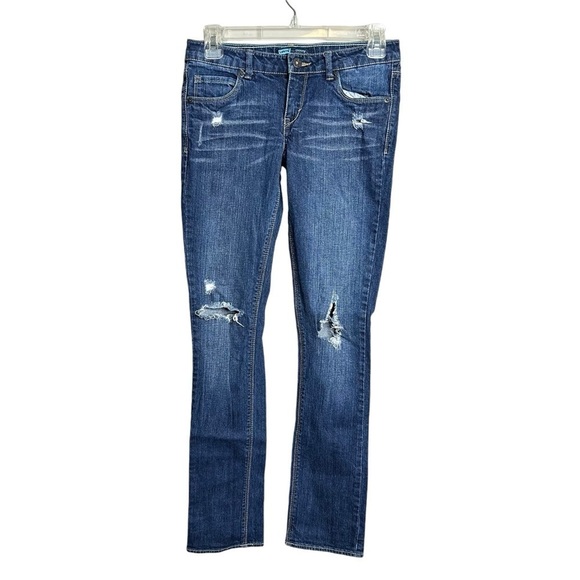 Levi’s Skinny Blue Denim Distressed Jeans Girls Size 14 Reg - Picture 1 of 7